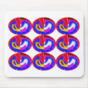 Nine flying saucers art mouse pad