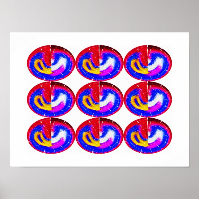 Nine flying saucers art poster (Front)
