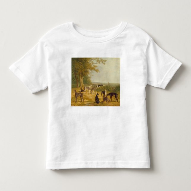 Nine Greyhounds in a Landscape (oil on canvas) Toddler T-Shirt (Front)