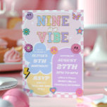 Nine Is A Vibe Preppy Patch 9th Birthday Party Invitation<br><div class="desc">This is a Nine Is A Vibe Preppy Varsity Patch Letter Retro 9th Birthday Party Invitation!</div>