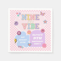 Nine Is A Vibe Preppy Patch 9th Birthday Party
