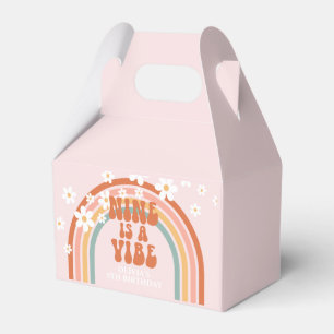 Nine is a Vibe Retro rainbow 9th birthday Favour Box