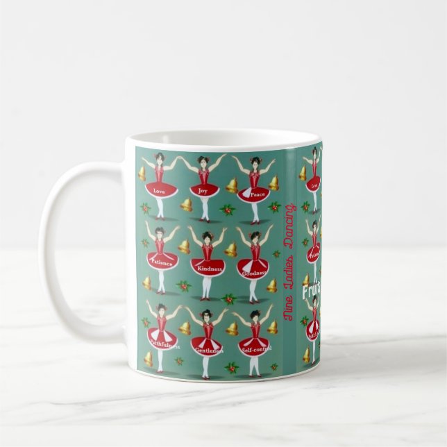Nine Ladies Dancing, 9th Day of Christmas mug (Left)