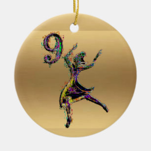 Nine ladies dancing gold Christmas Decoration