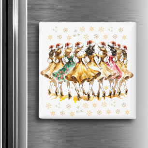 Nine Ladies Dancing Twelve Days of Christmas Magnet