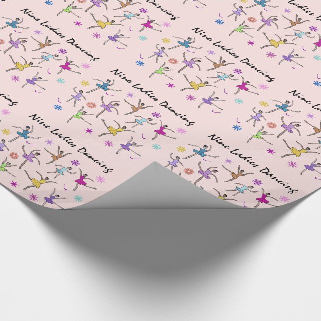 Nine Ladies Dancing Wrapping Paper (Corner)
