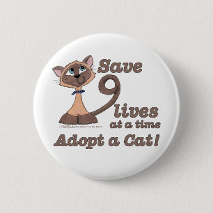 Nine Lives 6 Cm Round Badge