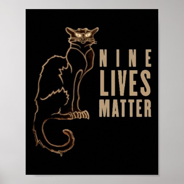 Nine Lives Black Cat Sticker  Poster (Front)