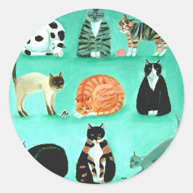 Nine lives classic round sticker (Front)