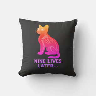 Nine Lives Later – Funny Cat T-Shirt Cushion