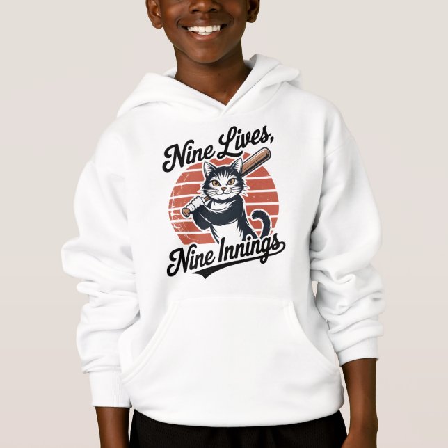 Nine Lives Nine Innings Baseball Cat  (Front)