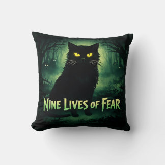 Nine Lives of Fear – Black Cat Cushion