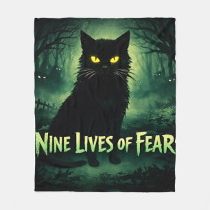 Nine Lives of Fear – Black Cat Fleece Blanket