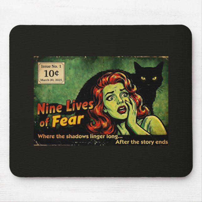 Nine Lives of Fear – Issue No. 1 Retro Horror  Mouse Pad (Front)