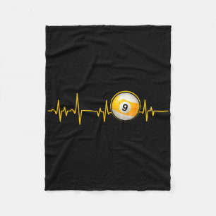 Nine Ll Pool Heartbeat Cut Billiards Snooker Pool  Fleece Blanket