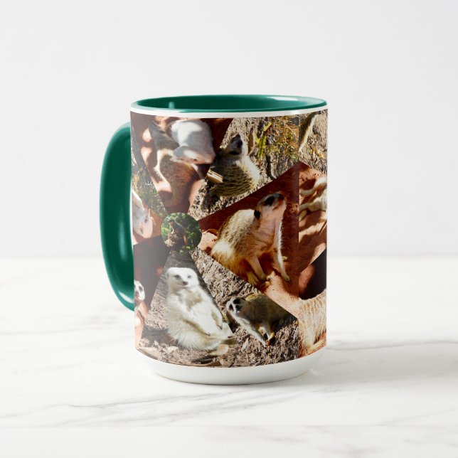 Nine Meerkat Triangles Coffee Mug (Front Left)
