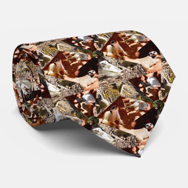 Nine Meerkat Triangles, Neck Tie (Rolled)