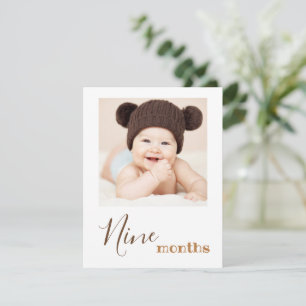 Nine Month Photo First Birthday Banner Card