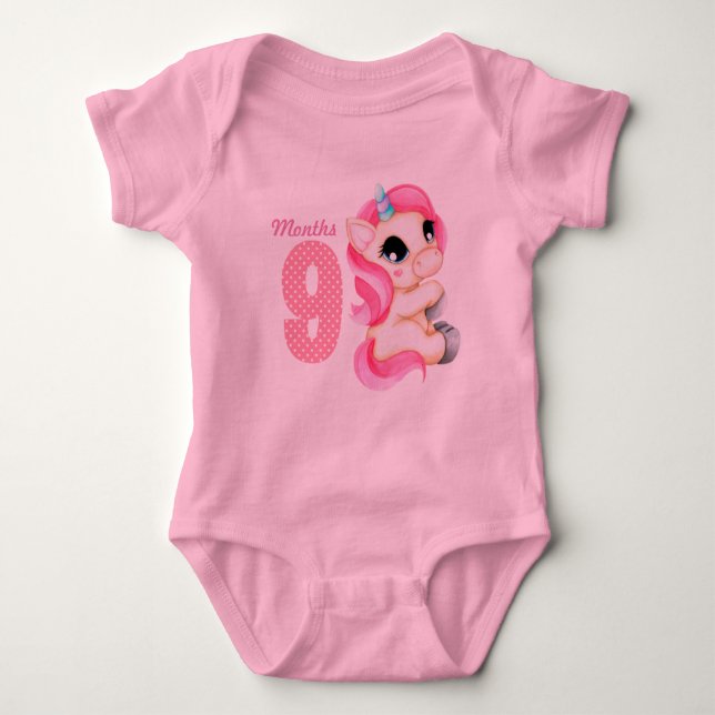 Nine months baby bodysuit (Front)