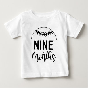 Nine Months Baseball Baby Milestone - T-Shirt