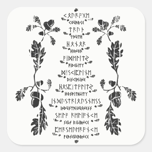 Nine Noble Virtues Sticker (Front)