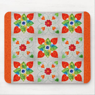 Nine Patch Heart Quilt Mouse Pad