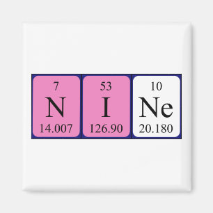 Nine periodic table name magnet