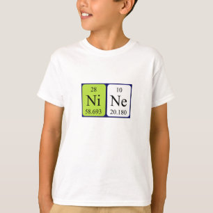 Nine periodic table name shirt