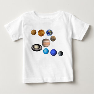 Nine planets in the solar system. Mercury,Venus, Baby T-Shirt