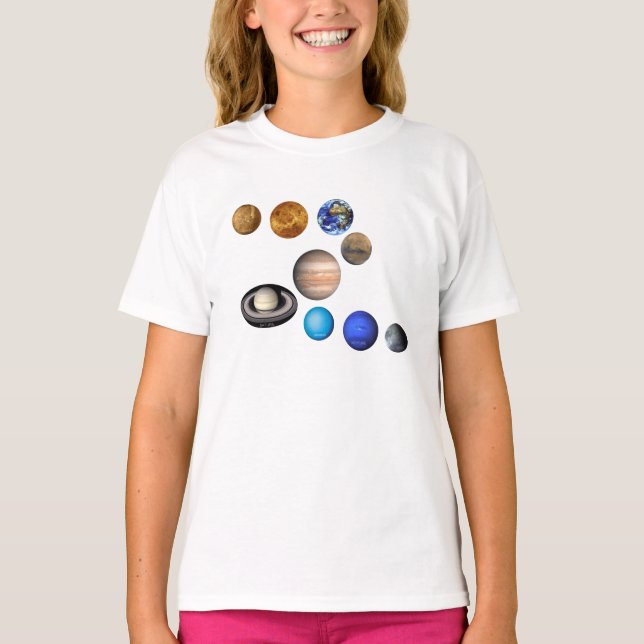 Nine planets in the solar system. Mercury,Venus, T-Shirt (Front)