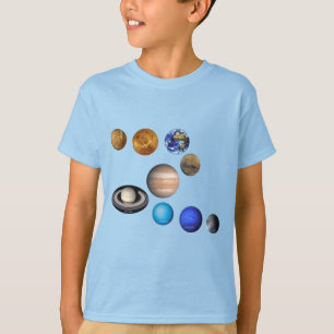 Nine planets in the solar system. Mercury,Venus, T-Shirt