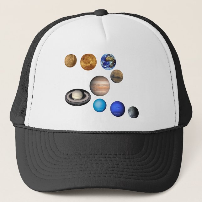 Nine Planets in the Solar System Trucker Hat (Front)