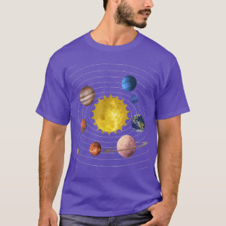 Nine Planets Science Outer Space Science Fan  T-Shirt
