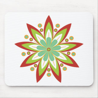 Nine pointed star flower mouse pad