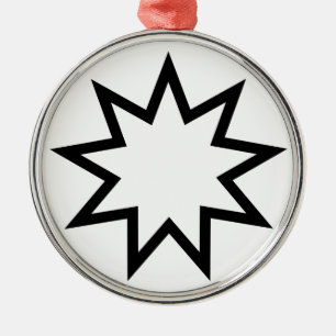 Nine-Pointed Star (Symbol of the Bahai Faith) Metal Ornament