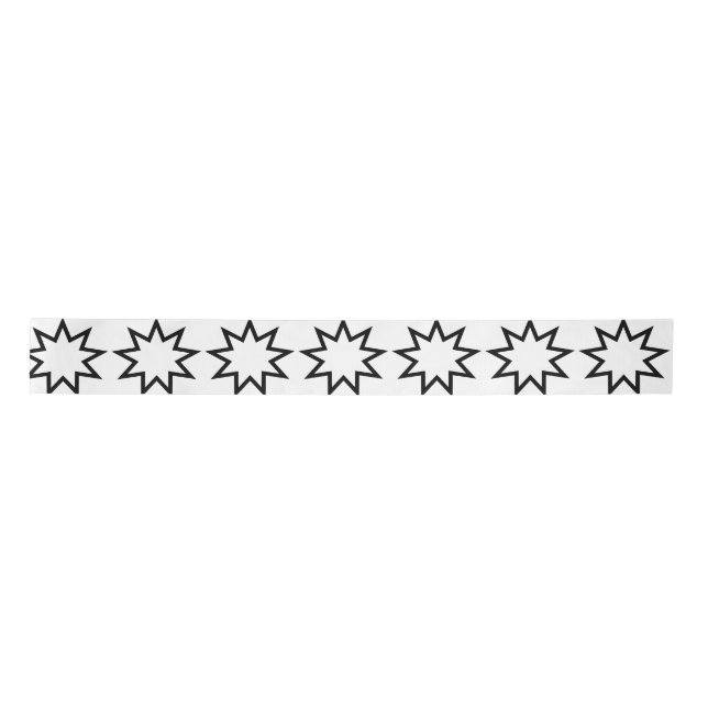 Nine-Pointed Star (Symbol of the Bahai Faith) Satin Ribbon (Front)