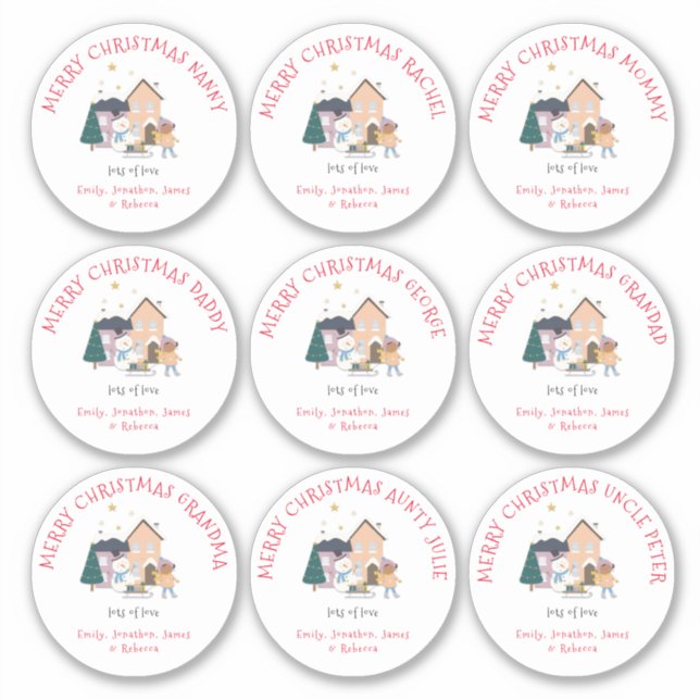 Nine Small Different Names Girl Merry Christmas (Front)