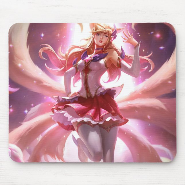 Nine Tail Fox Mousepad | Customisable Mousepad (Front)