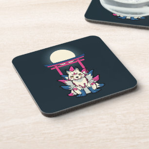 Nine-Tailed Fox- Japanese Kyuubi Kitsune Yokai Coaster
