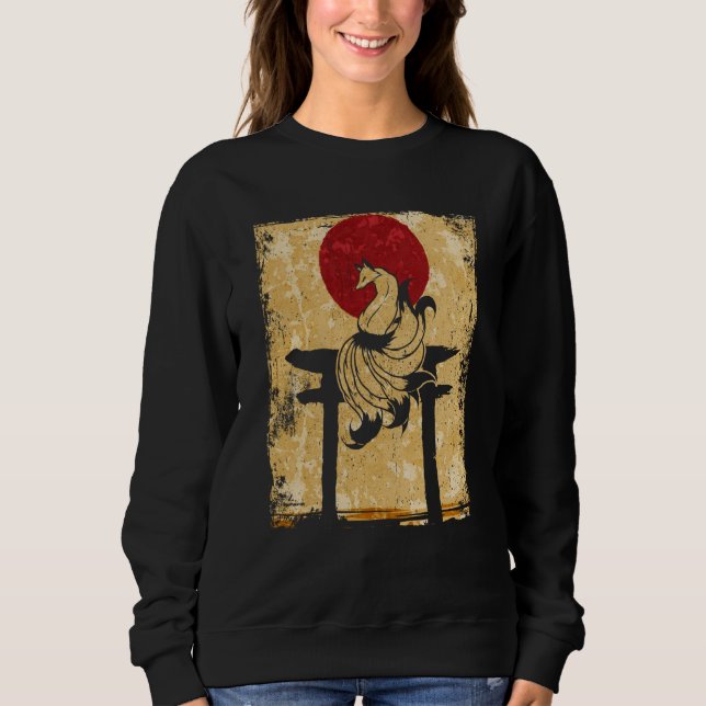 Nine Tailed Fox Japanese Retro  1 Sweatshirt (Front)