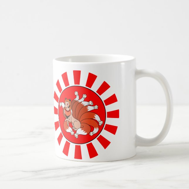 Nine Tailed Red Fox (Kitsune) Coffee Mug (Right)