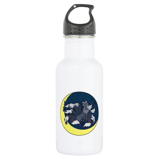 Nine Tailed Silver Fox (Kitsune) 532 Ml Water Bottle (Front)