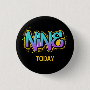 Nine Today Birthday 3 Cm Round Badge