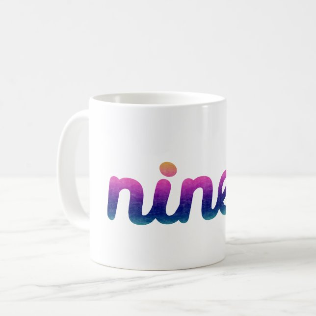 Nine word coffee mug (Front Left)