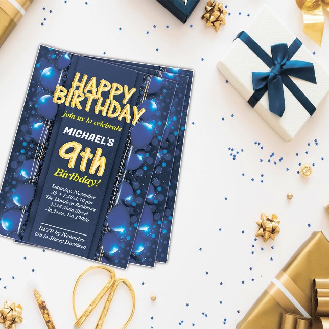 Nine's years old boys birthday Invitation (Creator Uploaded)