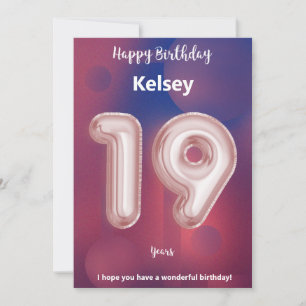 Nineteen year old Happy Birthday card