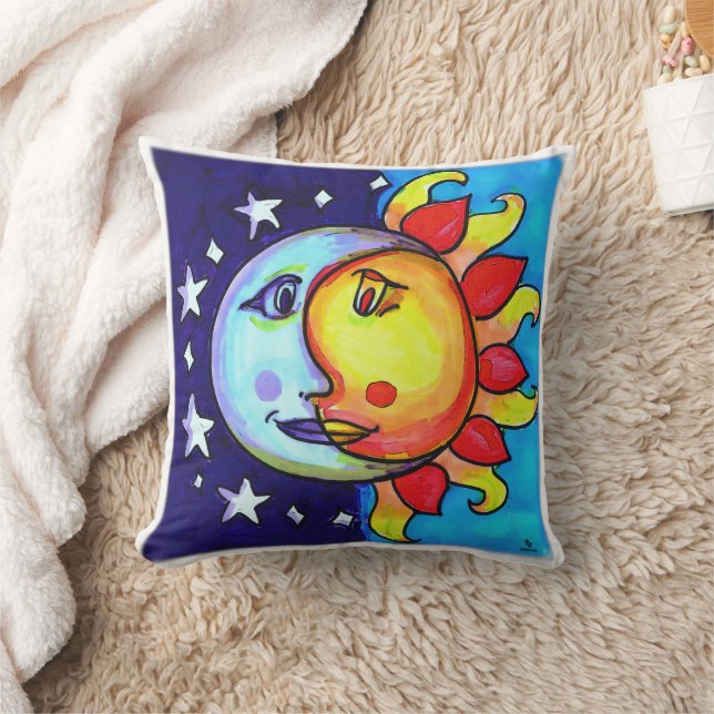 Nineties Lunar Solar Sun Moon Celestial Vibes Cushion (Blanket)