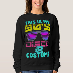 Nineties Sunglasses Vinyl Music Disco Costume Part Sweatshirt