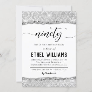 Ninety Diamond Birthday Invitation