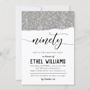 Ninety Diamond Birthday Invitation